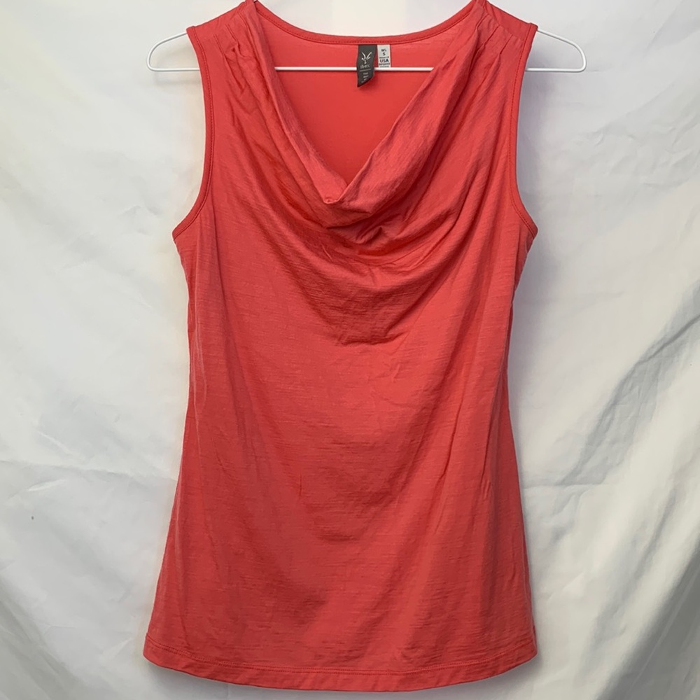 IBEX Women’s 100% Merino Wool Pink Sleeveless Drape Neck Shirt Size Small Travel